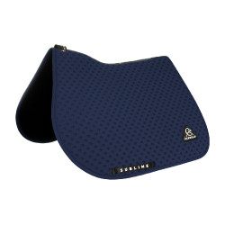 Tapis de selle CSO Acavallo Sublime en tissu technique à pois Marine Bleu marine