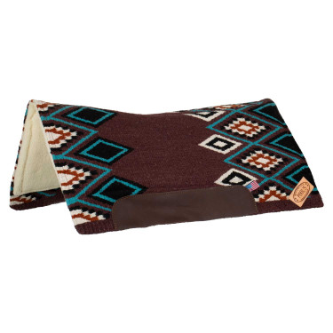 Tapis western Pool’s ergonomique contour laine Vin / turquoise