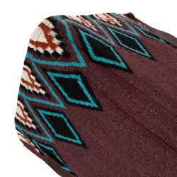 Tapis western Pool’s ergonomique contour laine Vin / turquoise