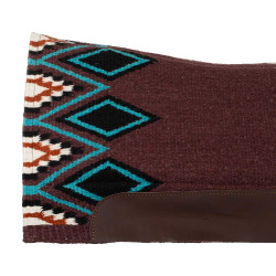 Tapis western Pool’s ergonomique contour laine Vin / turquoise