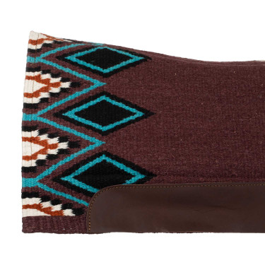 Tapis western Pool’s ergonomique contour laine Vin / turquoise