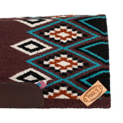 Tapis western Pool’s ergonomique contour laine Vin / turquoise