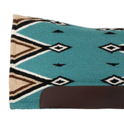 Tapis western Pool’s ergonomique contour laine Turquoise / noir Bleu