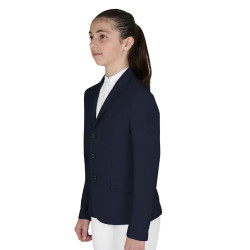 Veste de concours enfant Equestro coupe slim trois boutons Marine blazer Bleu marine