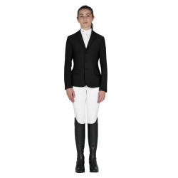 Veste de concours enfant Equestro coupe slim trois boutons Noir Veste de concours enfant Equestro coupe slim trois boutons Noir