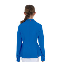 Veste de concours enfant unisexe Equestro x FISE trois boutons Bleu de savoie