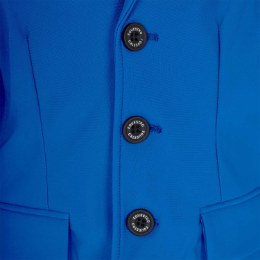 Veste de concours enfant unisexe Equestro x FISE trois boutons Bleu de savoie