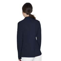 Veste de concours femme Equestro avec logo embossé Marine blazer Bleu marine