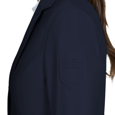 Veste de concours femme Equestro avec logo embossé Marine blazer Bleu marine