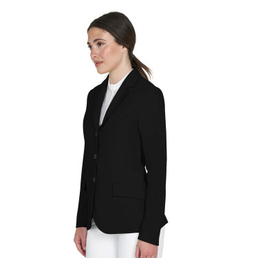 Veste de concours femme Equestro avec logo embossé Noir Veste de concours femme Equestro avec logo embossé Noir