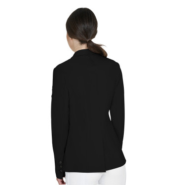 Veste de concours femme Equestro avec logo embossé Noir Veste de concours femme Equestro avec logo embossé Noir