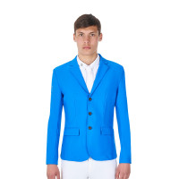 Veste de concours homme Equestro x FISE trois boutons Bleu de savoie
