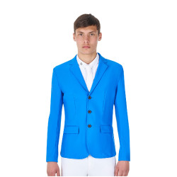 Veste de concours homme Equestro x FISE trois boutons Bleu de savoie