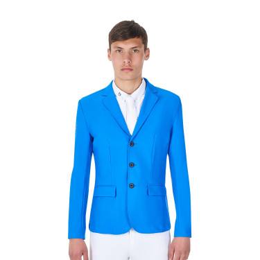 Veste de concours homme Equestro x FISE trois boutons Bleu de savoie