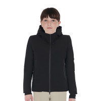 Veste enfant unisexe Equestro imperméable et coupe-vent en nylon Noir Veste enfant unisexe Equestro imperméable et coupe-vent en nylon Noir