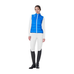 Veste sans manches femme Equestro x FISE coupe slim Bleu de savoie