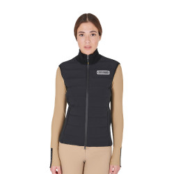 Veste sans manches femme Equestro zippé en mélange technique Noir