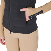 Veste sans manches femme Equestro zippé en mélange technique Noir