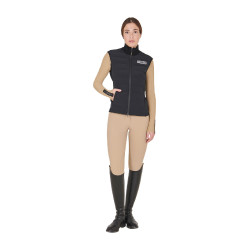 Veste sans manches femme Equestro zippé en mélange technique Noir