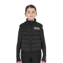 Veste sans manches fille Equestro en nylon technique Noir