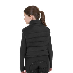 Veste sans manches fille Equestro en nylon technique Noir