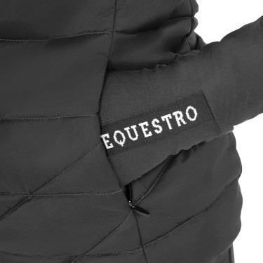 Veste sans manches fille Equestro en nylon technique Noir