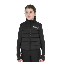 Veste sans manches fille Equestro en nylon technique Noir