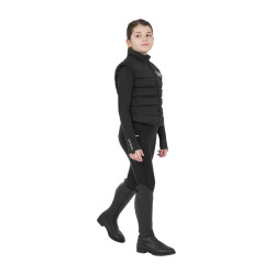 Veste sans manches fille Equestro en nylon technique Noir
