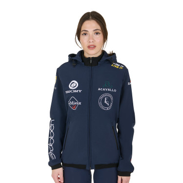 Veste Softshell Equestro New Style Multilogo Marine blazer Bleu marine