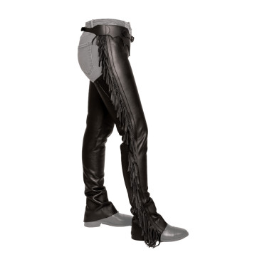 Chaps longue Dy'on en Cuir Artificiel avec Franges Noir