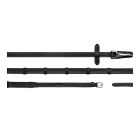 Rênes en Caoutchouc 5/8" Dy'on collection Working avec Arrêtoirs en Cuir et Mousqueton Noir