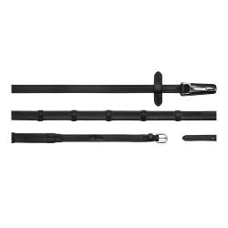 Rênes en Caoutchouc 5/8" Dy'on collection Working avec Arrêtoirs en Cuir et Mousqueton