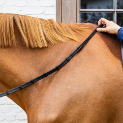 Rênes en Caoutchouc 5/8" Dy'on collection Working avec Arrêtoirs en Cuir et Mousqueton