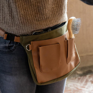 Sac Ceinture Grooming Deluxe by Kentucky Canvas pour Tresser Kaki