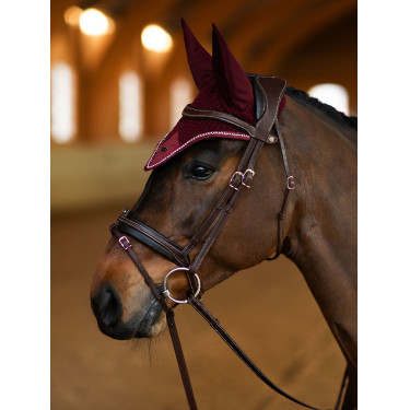 Bonnet anti-mouches Equestrian Stockholm Modern Crystal Bordeaux Bonnet anti-mouches Equestrian Stockholm Modern Crystal Bordeaux