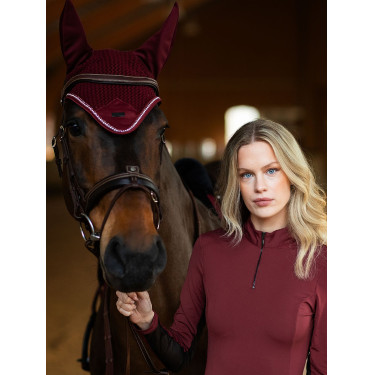 Bonnet anti-mouches Equestrian Stockholm Modern Crystal Bordeaux Bonnet anti-mouches Equestrian Stockholm Modern Crystal Bordeaux