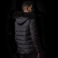 Parka Homme QUEBEC Flags & Cup Gris chiné / noir Parka Homme QUEBEC Flags & Cup Gris chiné / noir