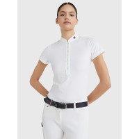 Polo de concours Tommy Hilfiger Equestrian manches courtes femme Blanc optique Polo de concours Tommy Hilfiger Equestrian manches courtes femme Blanc optique