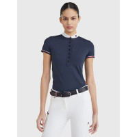 Polo de concours Tommy Hilfiger Equestrian manches courtes femme Desert sky Bleu Polo de concours Tommy Hilfiger Equestrian manches courtes femme Desert sky Bleu