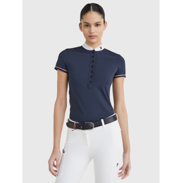 Polo de concours Tommy Hilfiger Equestrian manches courtes femme Desert sky Bleu Polo de concours Tommy Hilfiger Equestrian manches courtes femme Desert sky Bleu