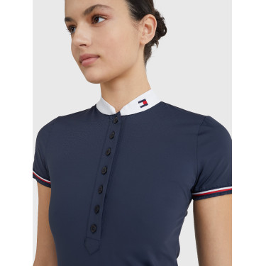 Polo de concours Tommy Hilfiger Equestrian manches courtes femme Desert sky Bleu Polo de concours Tommy Hilfiger Equestrian manches courtes femme Desert sky Bleu