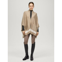 Poncho tricoté rayure Tommy Hilfiger Equestrian fermeture Taupe Marron Poncho tricoté rayure Tommy Hilfiger Equestrian fermeture Taupe Marron