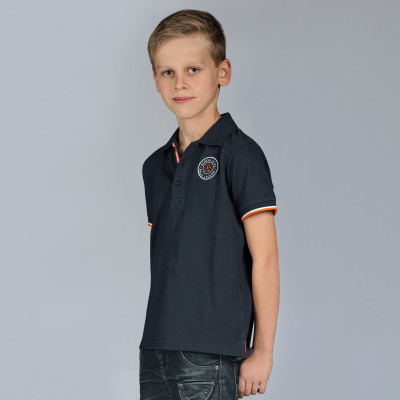 Polo enfant LEON Flags & Cup Bleu marine