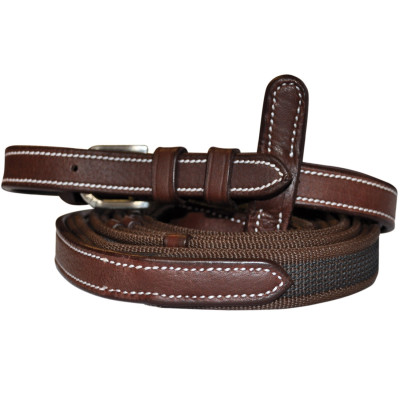 Rênes supergrip Flags & Cup Marron