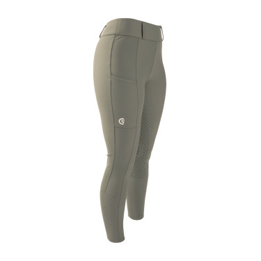 Legging d’équitation Kentucky Classic Full Grip femme Vert poussiéreux