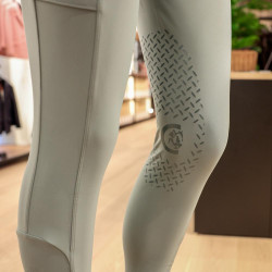 Legging d’équitation Kentucky Classic Full Grip femme Vert poussiéreux