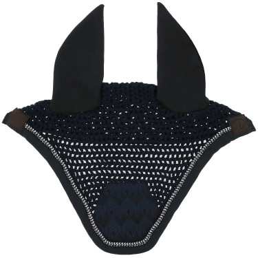 Bonnet chasse mouche Equithème Brocart Marine Bleu marine