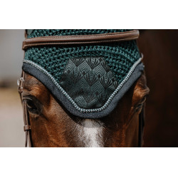 Bonnet chasse mouche Equithème Brocart Vert foncé Bonnet chasse mouche Equithème Brocart Vert foncé