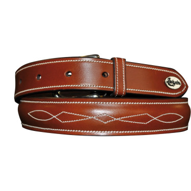 Ceinture Lexington surpiquée Camel Marron