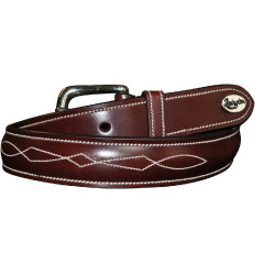 Ceinture Lexington surpiquée Marron